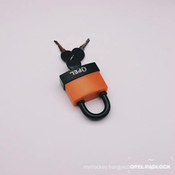 Top Security Short Shackle Plastic Covered Waterproof Anti Rust Anti Dust Iron Padlock With Plastic Corered Key